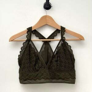 Aerie Lace Padded Racerback Pullon Bralette Bra